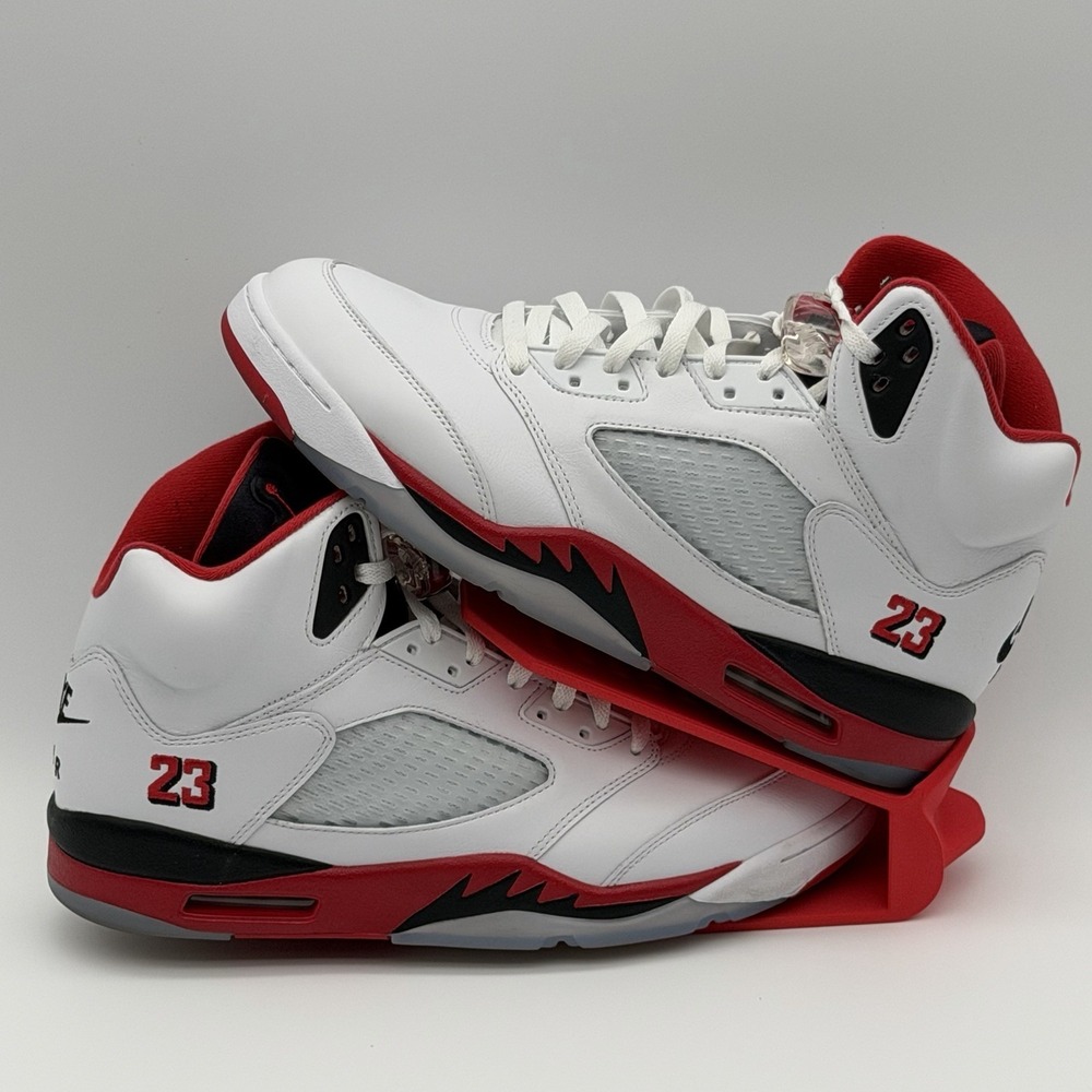 Air Jordan 5 Retro OG Fire Red Black Tongue HQ7978-101 12M clean/authenticated! - Picture 2 of 16